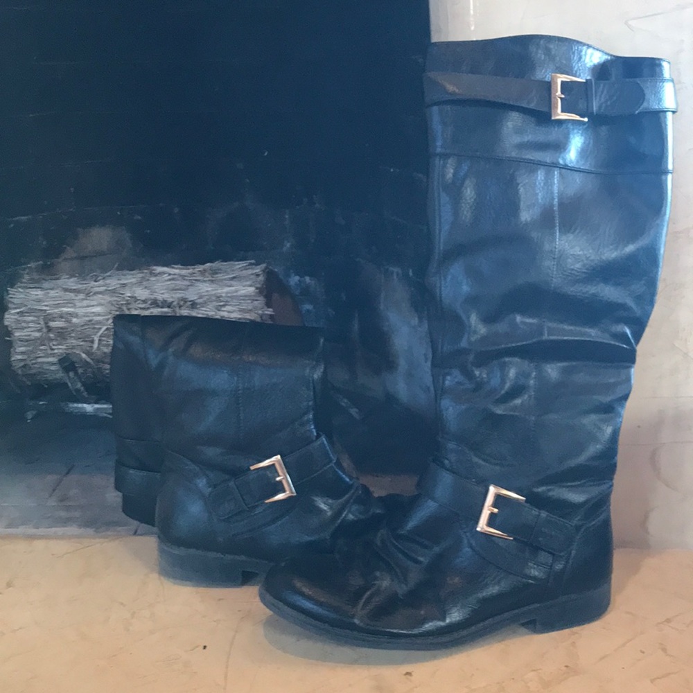 Women’s justfab black boots size 10